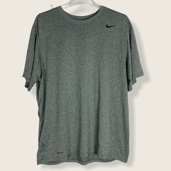 Nike Dri Fit Cotton Poly T-Shirt Short Sleeve Gray